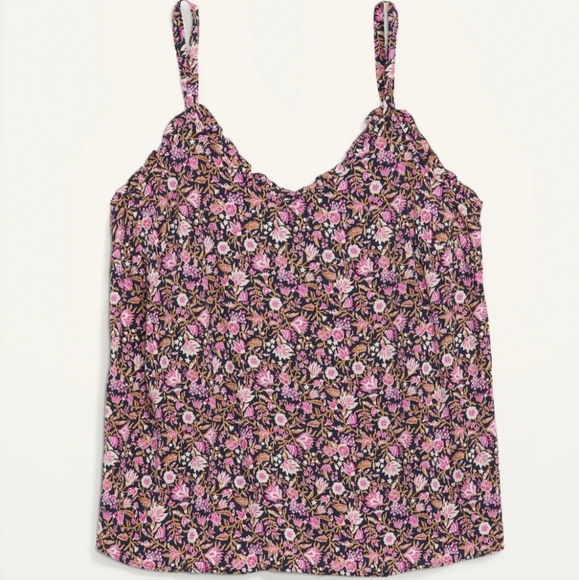 NWT Old Navy Ruffle trimmed tank cami blouse size L - Picture 2 of 5